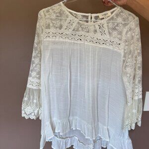 Umgee Ivory Lace Boho Blouse